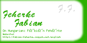 feherke fabian business card